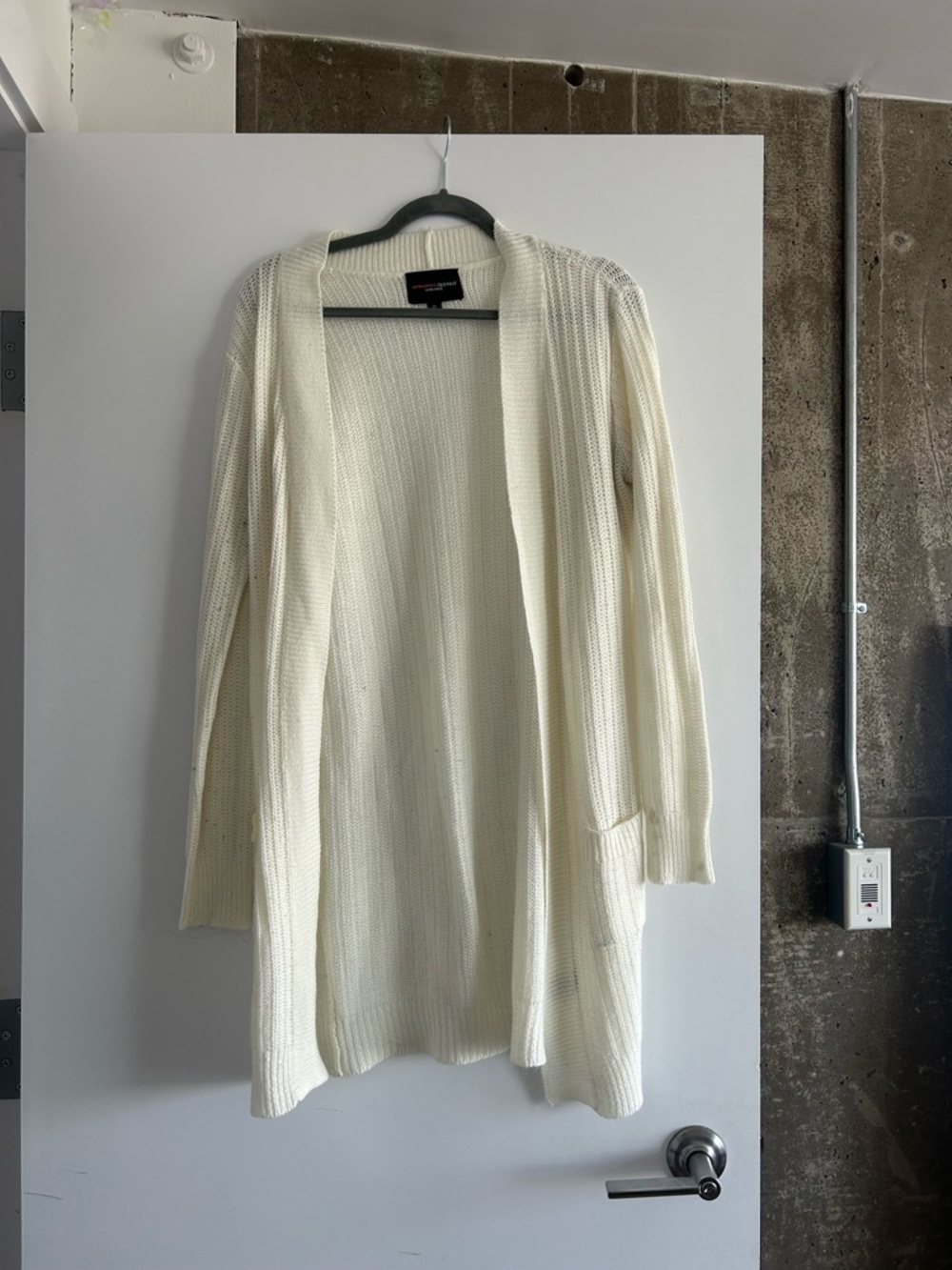 Ambiance Cream Open-Front Long Cardigan
